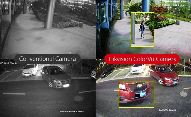 Comparison of Hikvision ColorVu with conventional camera